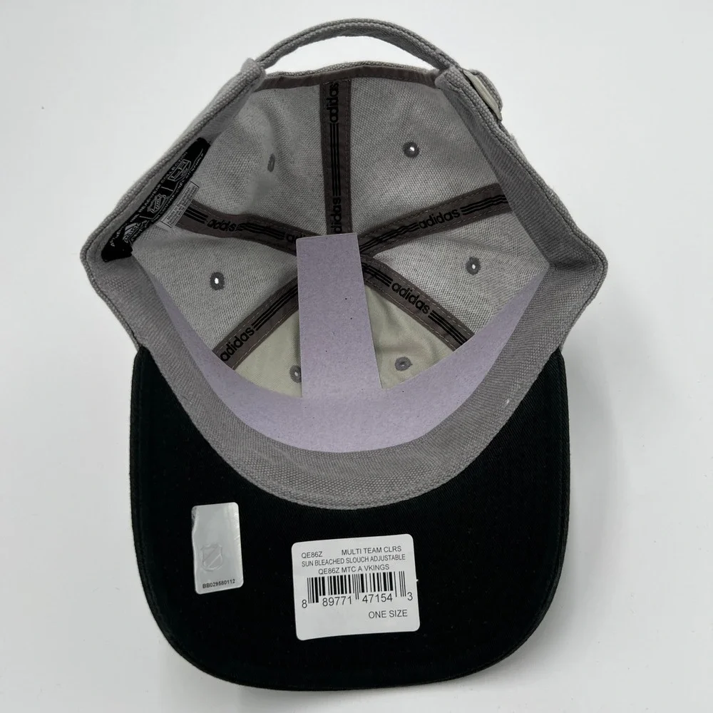 Adidas Los Angeles Kings NHL Hat Grey Black Sun Bleached Slouch Adjustable